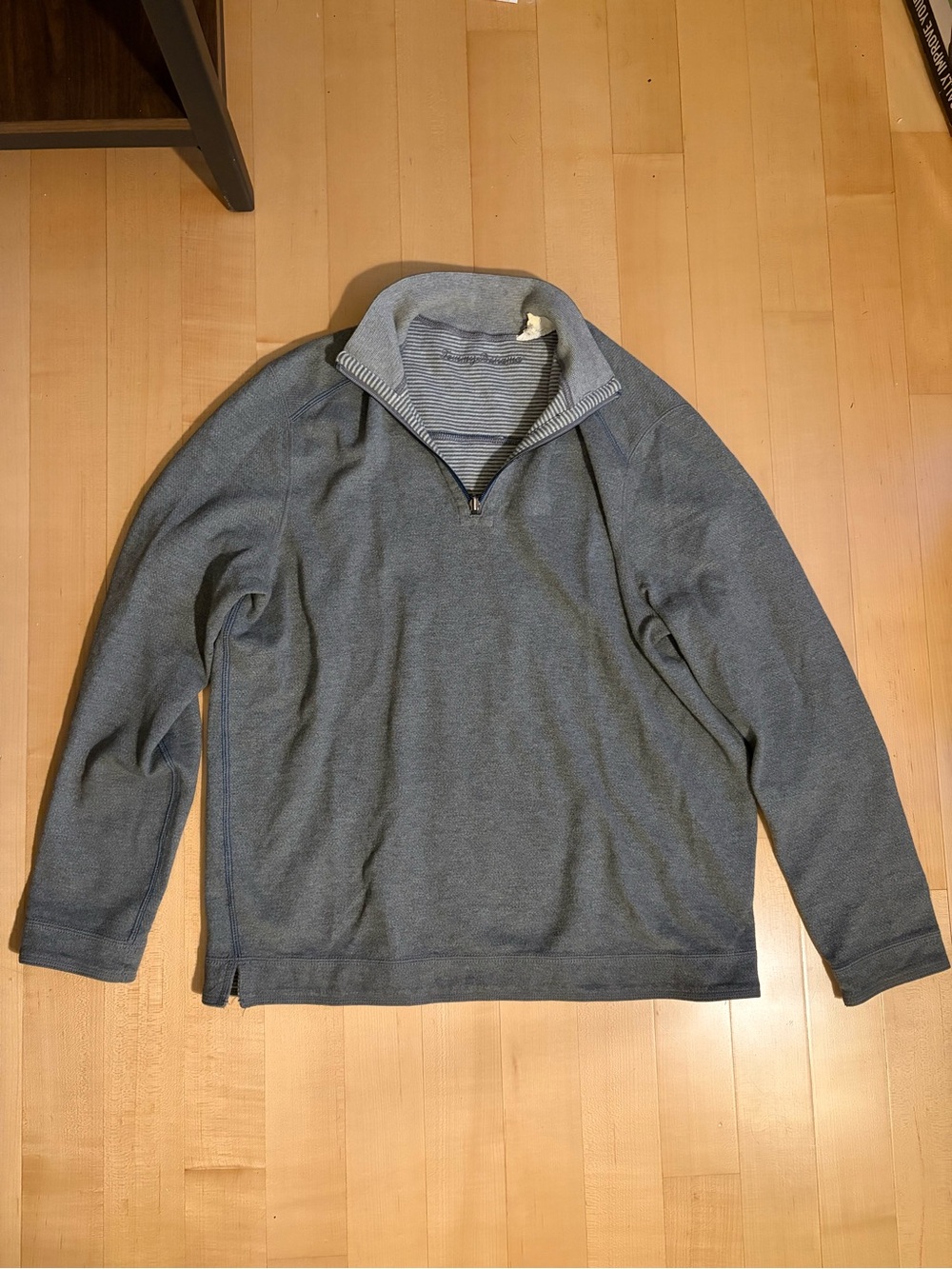 Tommy Bahama Men's Gray Quarter-Zip Sweater